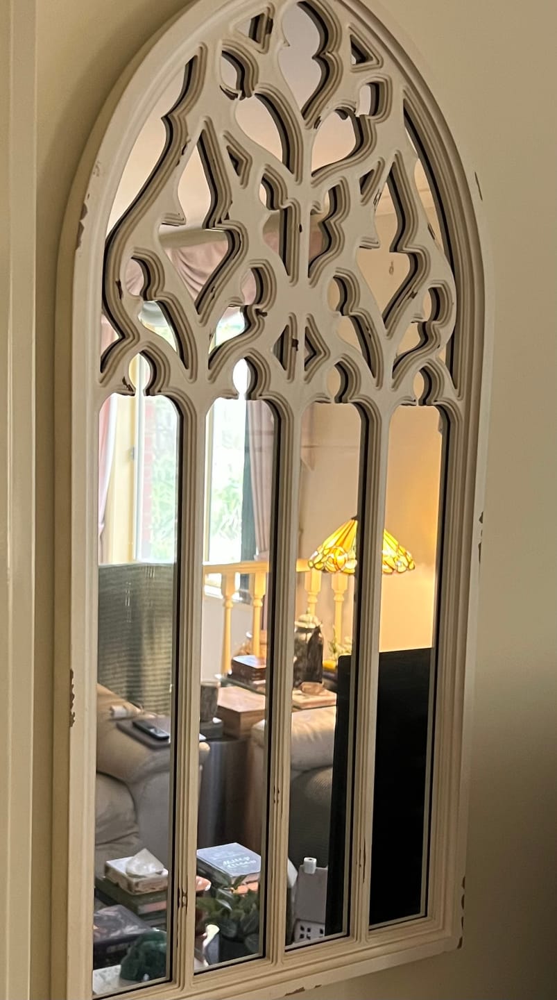 Customer photo review of Daniel French Provincial Arch Mirror, Distressed White 80cm