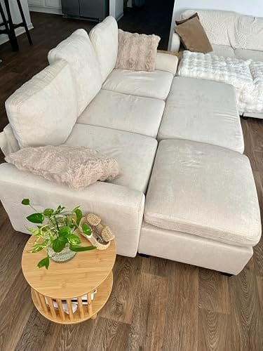 Customer photo review of Chenille Pull Out Sleeper Sofa with Storage Ottoman
