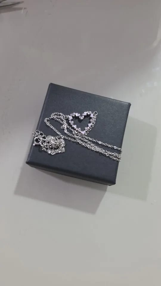 Customer photo review of Purple Desire Heart Necklace