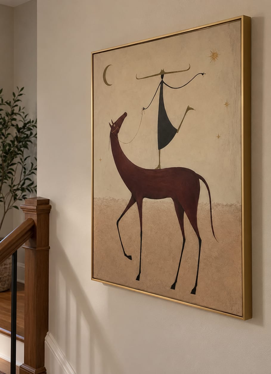 Customer photo review of Crescent Wanderer-Maroon Horse Painting