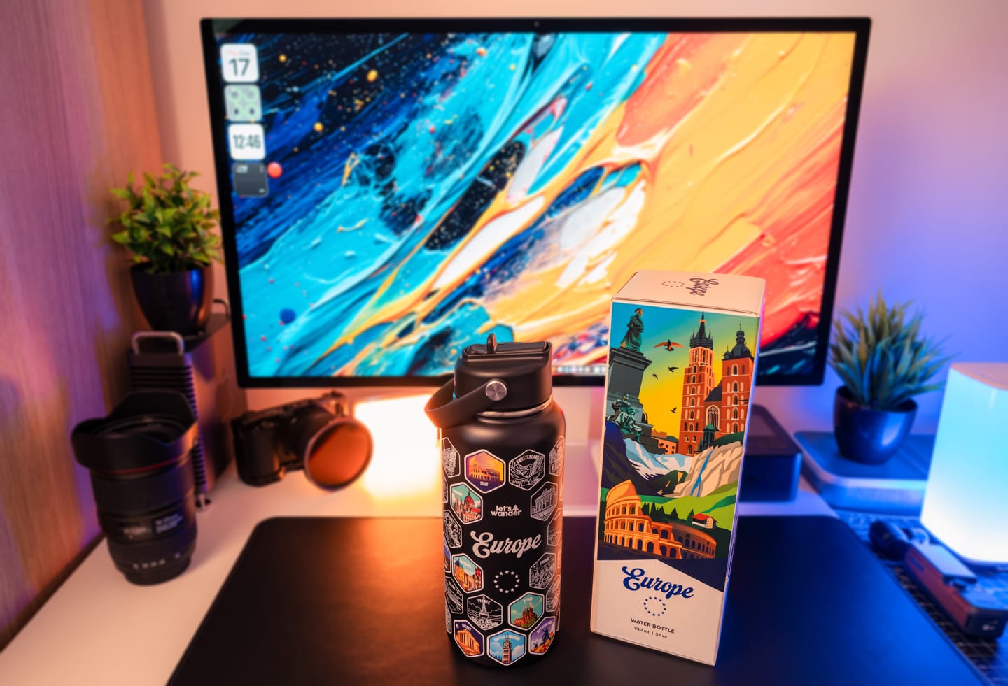 Customer photo review of Europe Water Bottle + Sticker Set