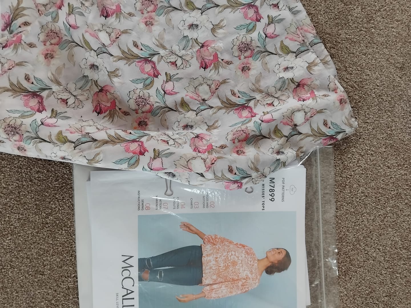 Customer photo review of Delicate Petals Cotton Lawn Fabric