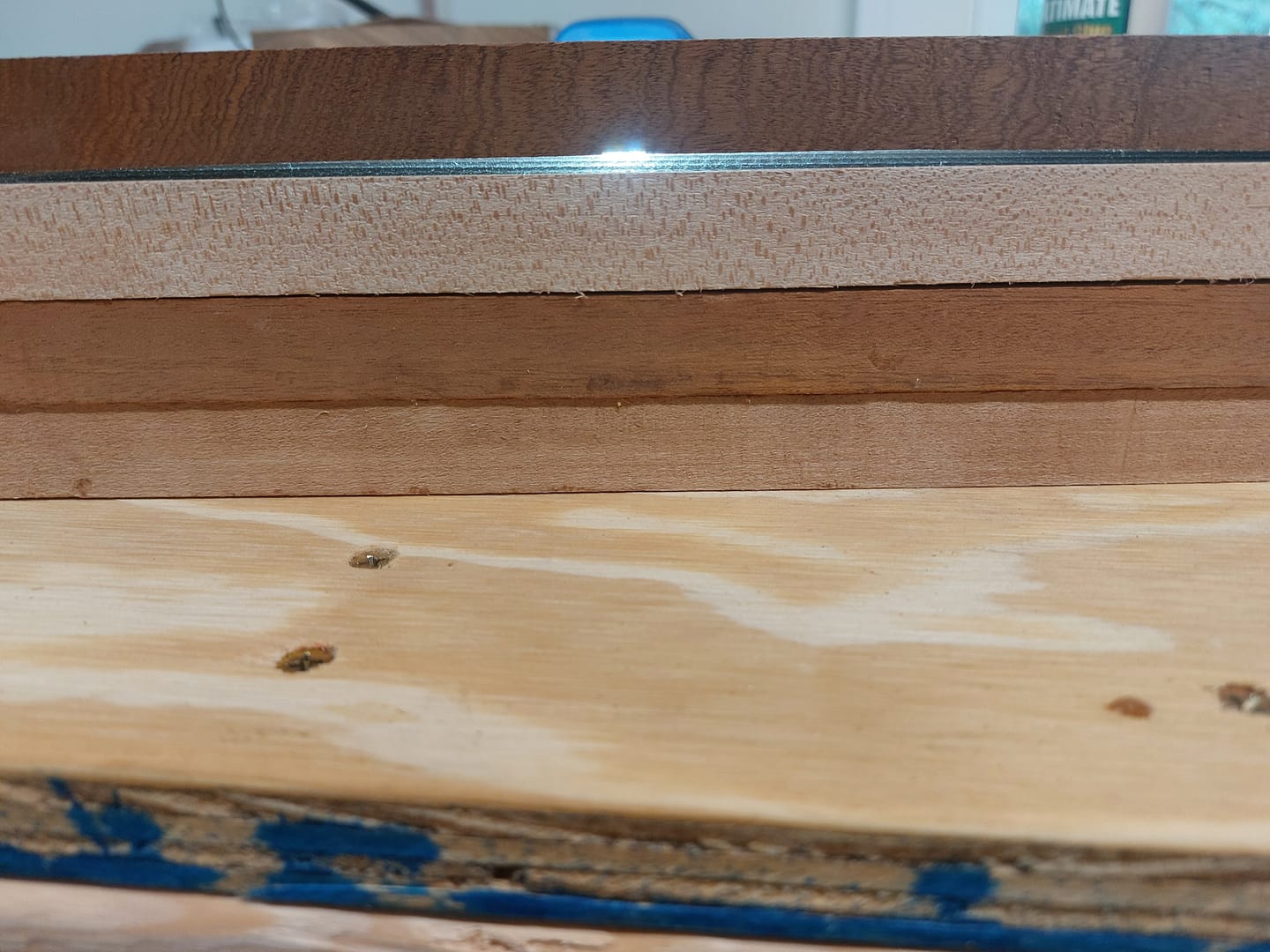 Customer photo review of 4 Pack, 4 Species Sapele + Hard Maple + African Mahogany + Basswood Thin Stock Lumber 20-1/2"x1-3/4"x3/4"#7236