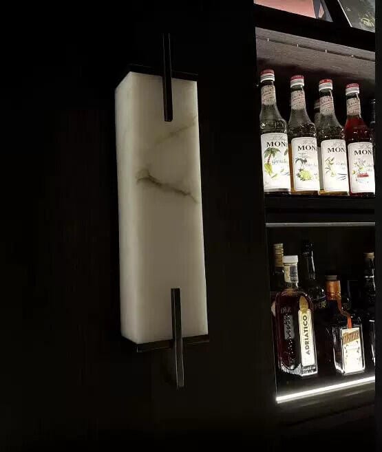 Customer photo review of Alabaster Wall Sconce, Wall Light, Vertical Slab, Integrated LED