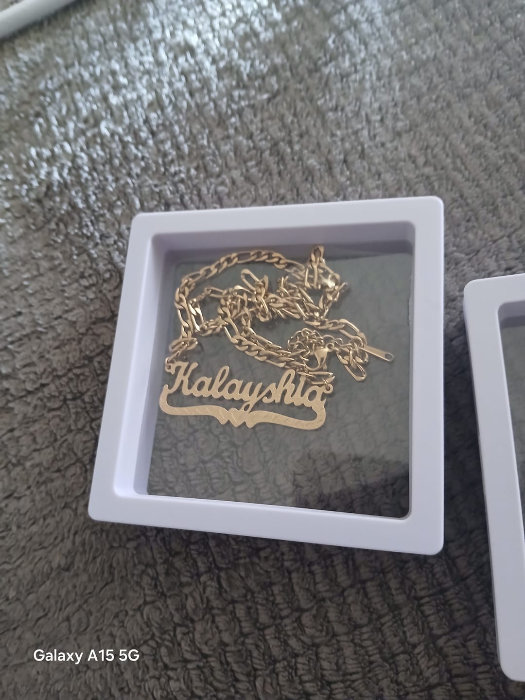 Customer photo review of Diamond Cut Heart Name Necklace
