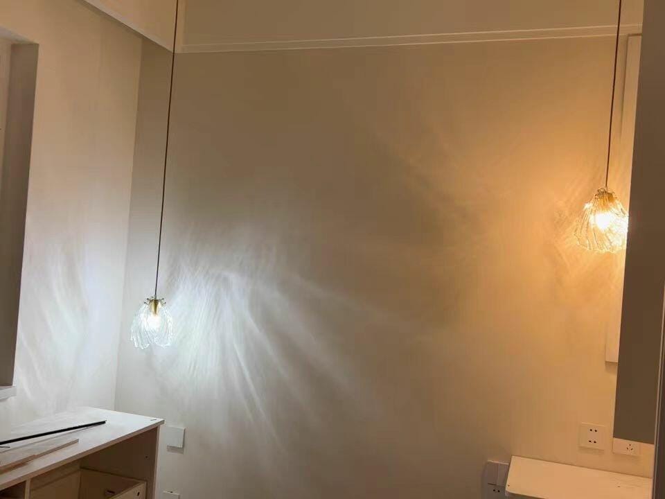 Customer photo review of Glass Pendant Light, Nested Glass Globe, Brass Hardware, Cluster