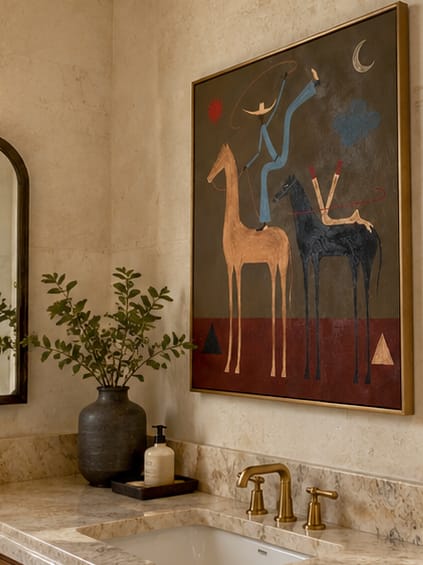 Customer photo review of Blue Lasso Riders-Two Horse Painting