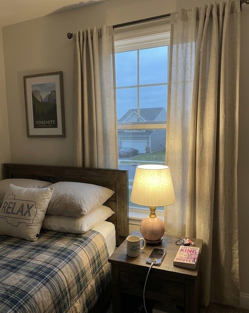 Customer photo review of Pink Marble Table Lamp, White Linen Shade, Plug In