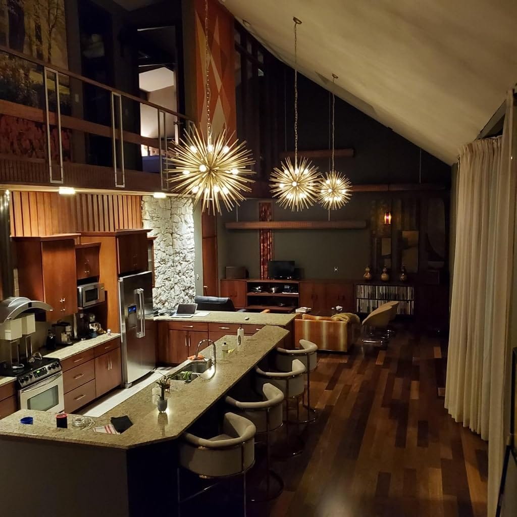 Customer photo review of Gold Spike Chandelier, Iron Frame, 9–12 Lights, 50–72 cm