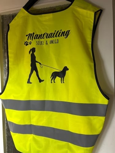 Customer photo review of Chaleco reflectante personalizado - Mejores amigos