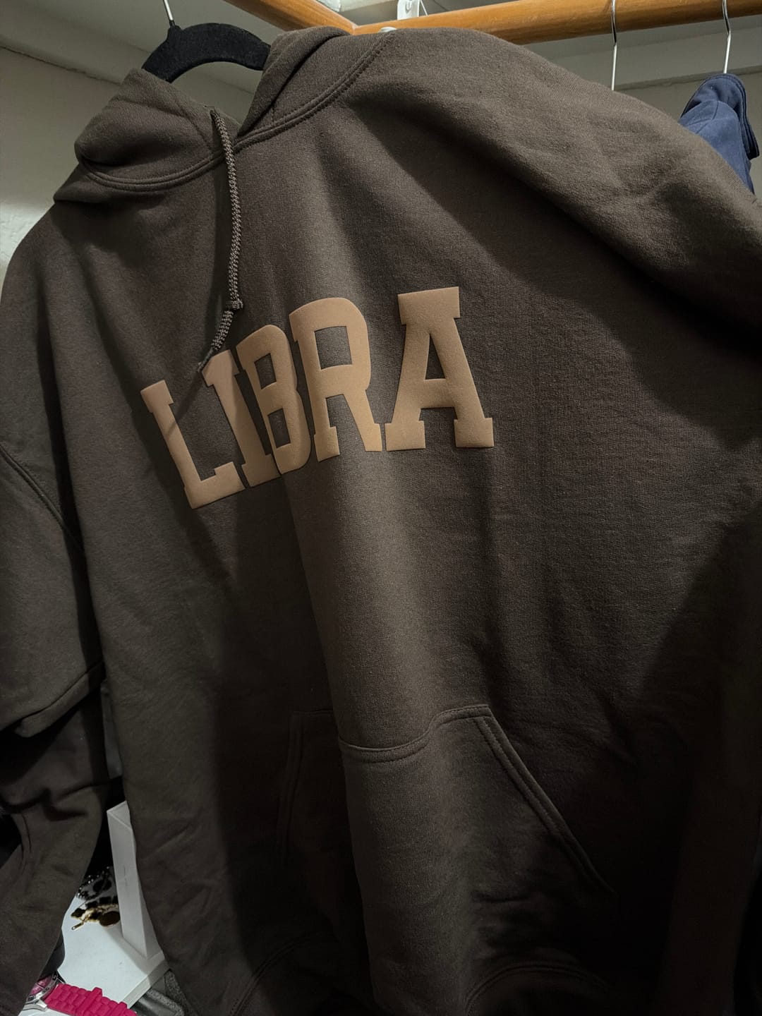 Customer photo review of Chocolate Zodiac Puff Hoodie