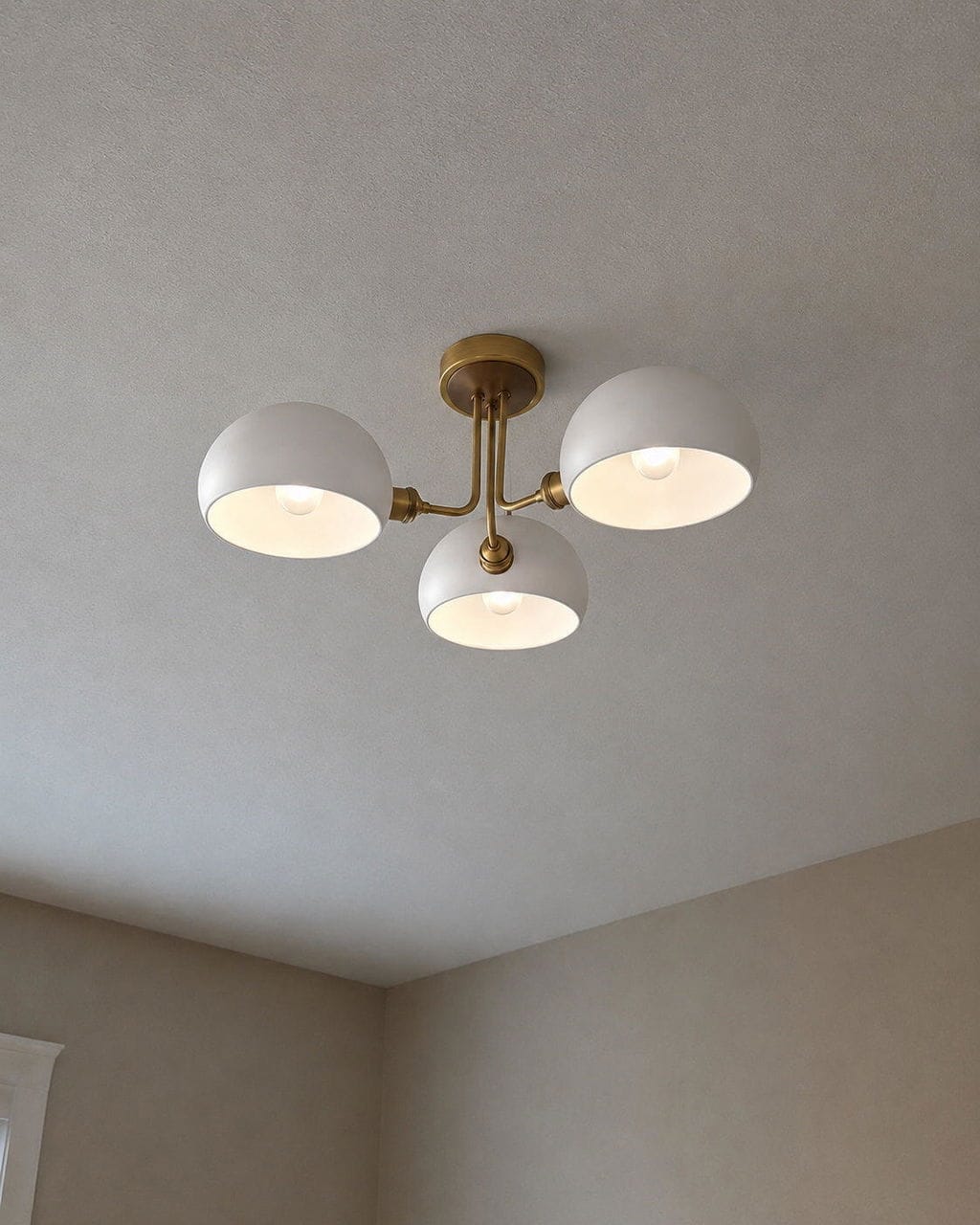 Customer photo review of Ceramic Globe Ceiling Light, Brass Flush Mount, 61 cm