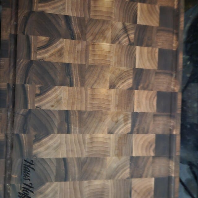 Customer photo review of Personalized Double-sided Walnut  End Grain Cutting Board