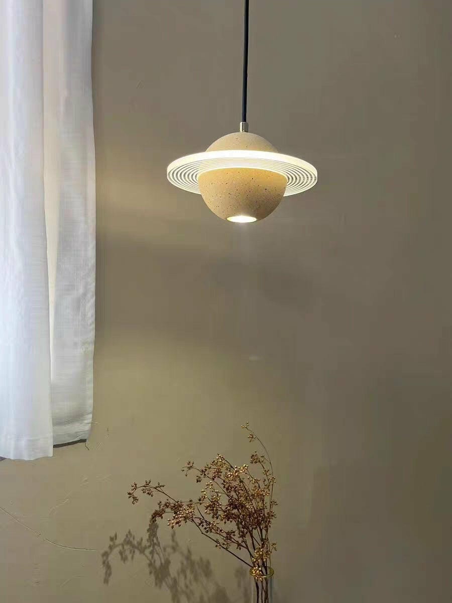 Customer photo review of Acrylic Pendant Light, Clear Sphere with Illuminated Ring, 20 cm