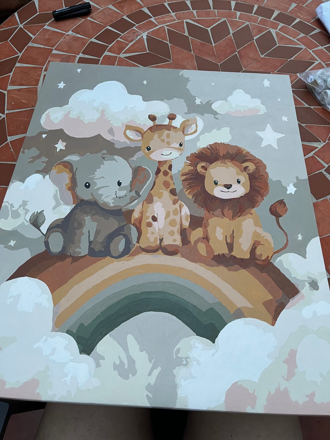 Customer photo review of Rainbow Friends | Paint by Number