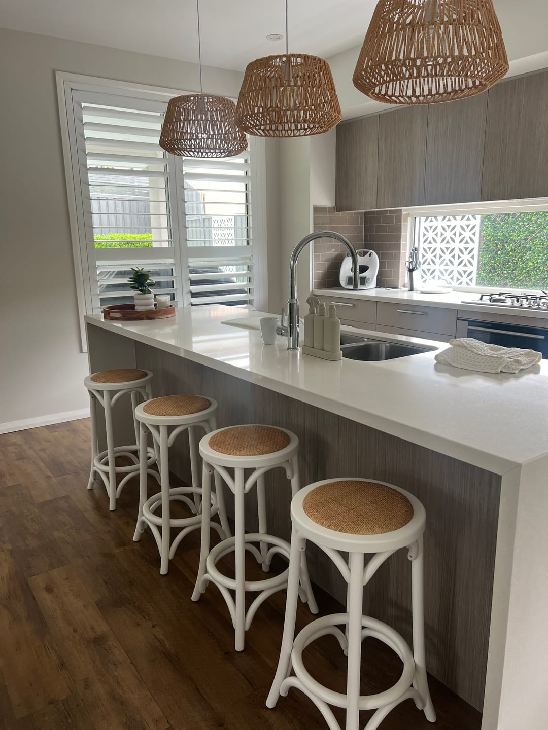 Customer photo review of Carter Round Rattan Kitchen Stool