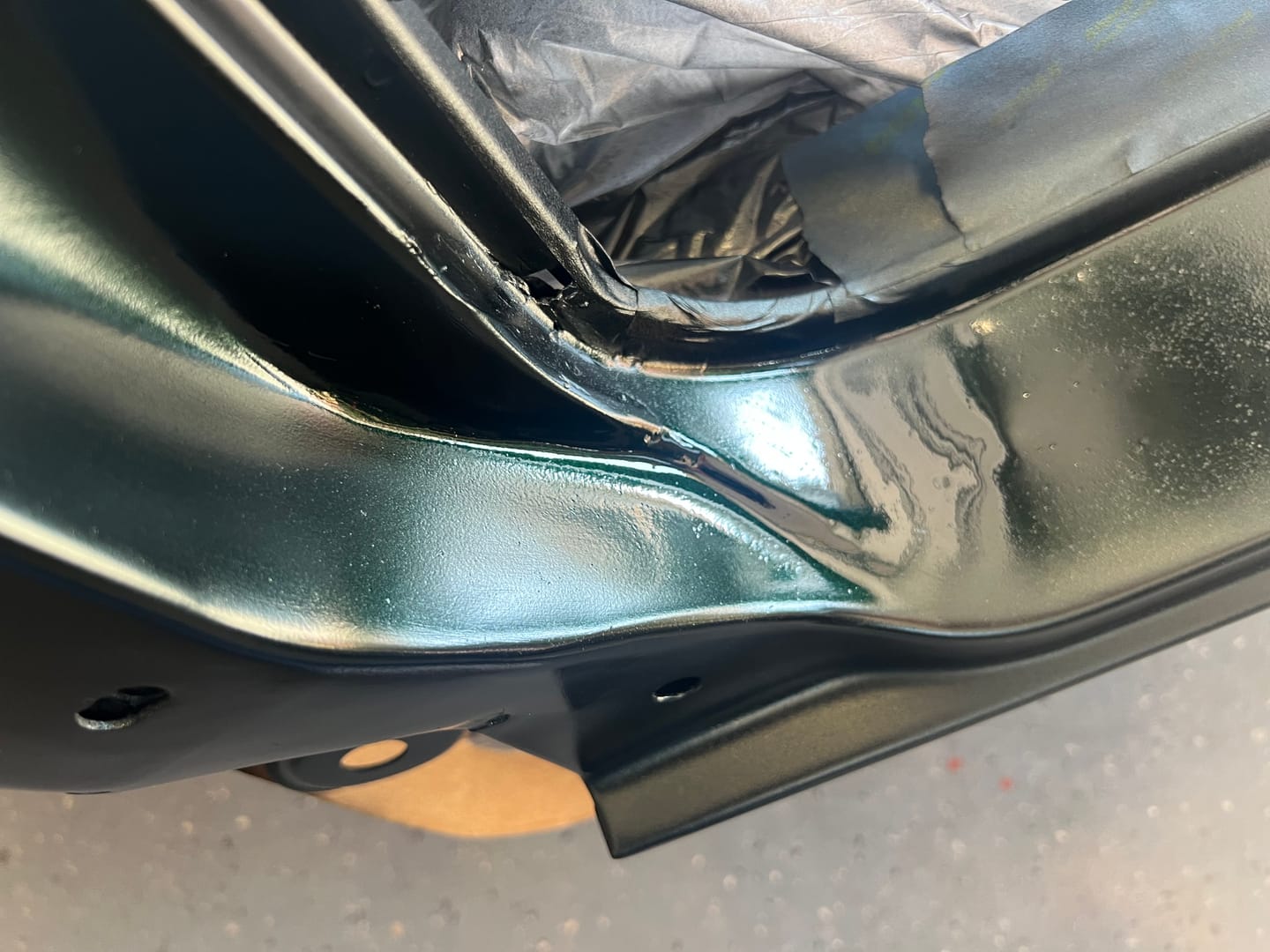 Customer photo review of Tinted Green Paint Basecoat