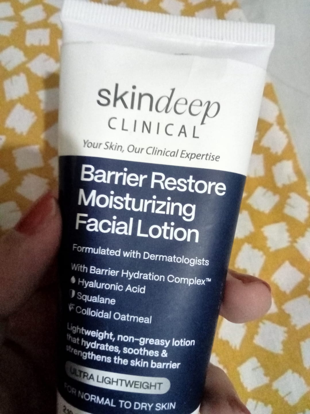 Customer photo review of Barrier Restore Moisturizing Facial Lotion