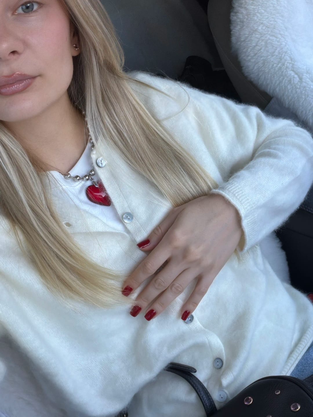 Customer photo review of Relaxed Button-Front Knit Cardigan