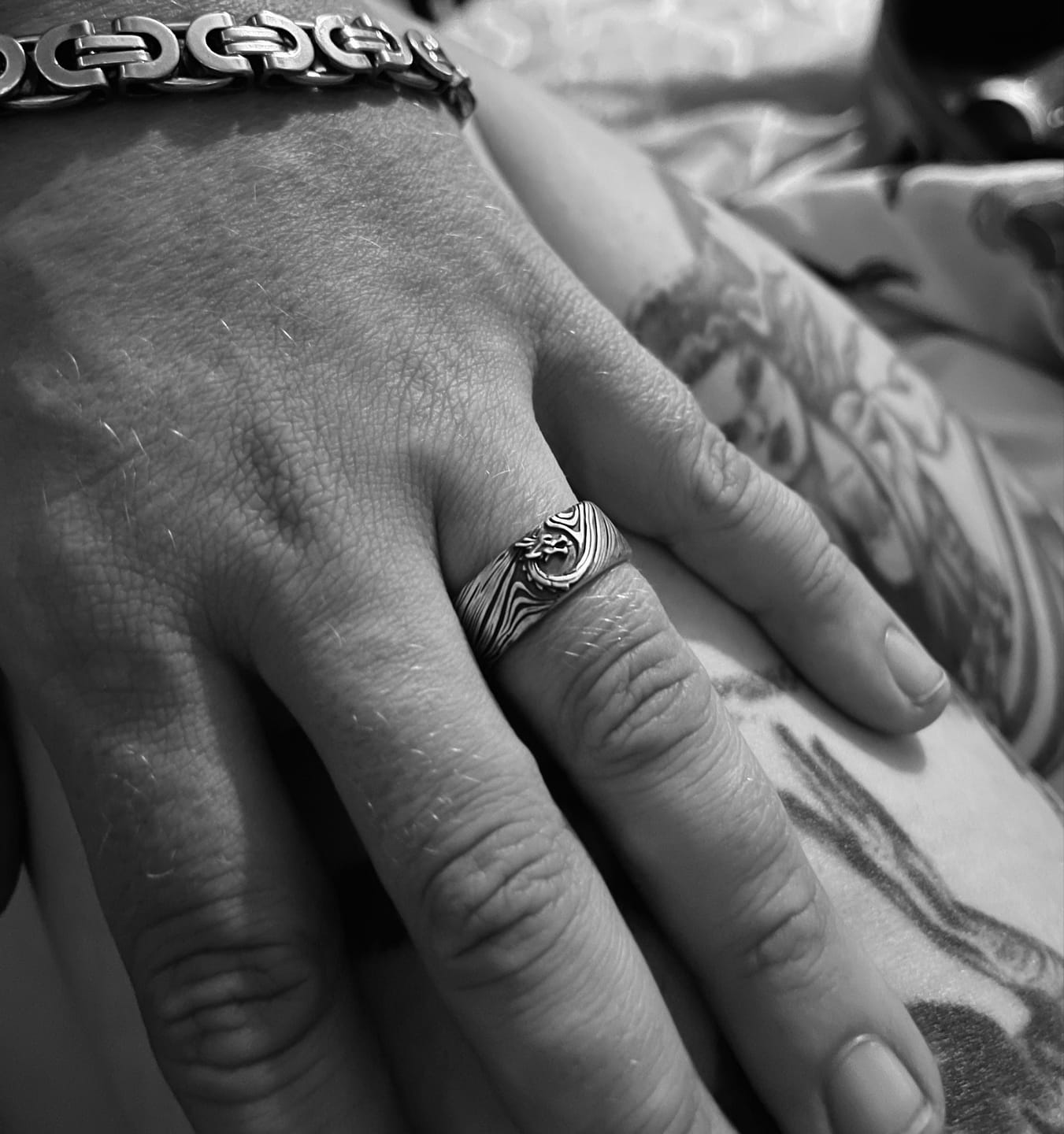 Customer photo review of Flowing Dragon Band Ring