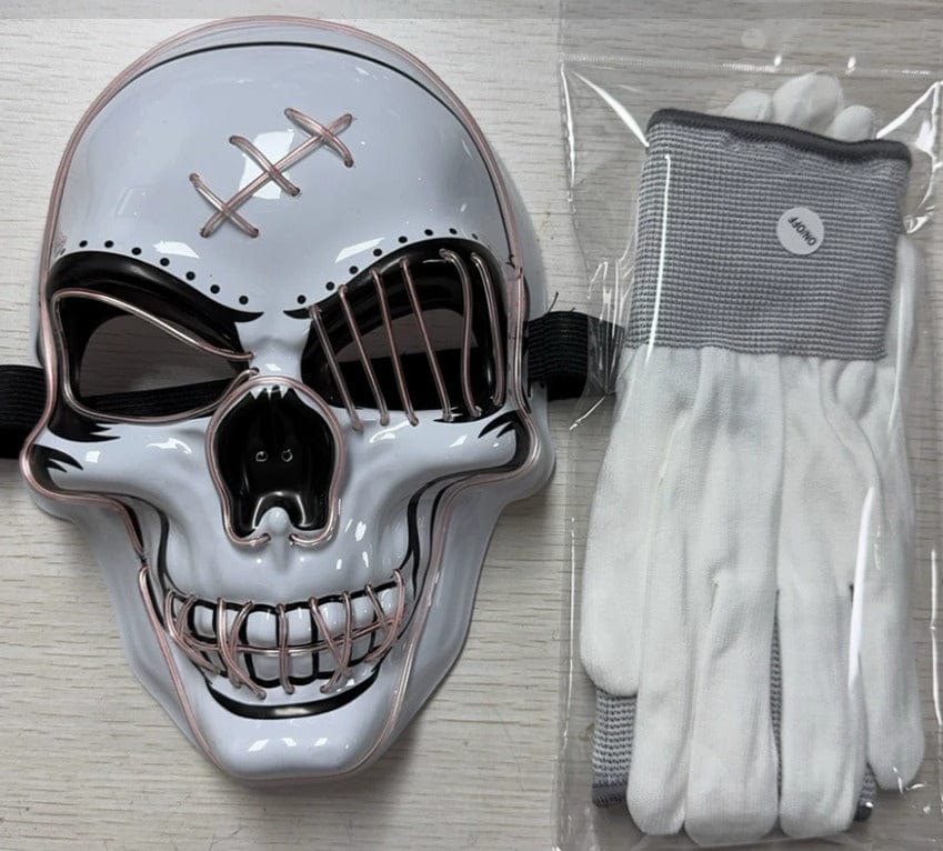 Customer photo review of Halloween LED Skull Mask | Multicolor Light-Up Costume