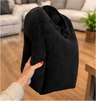 Customer photo review of HushBound Travel Pillow – Real Sleep Sitting Up, Inflates in Seconds