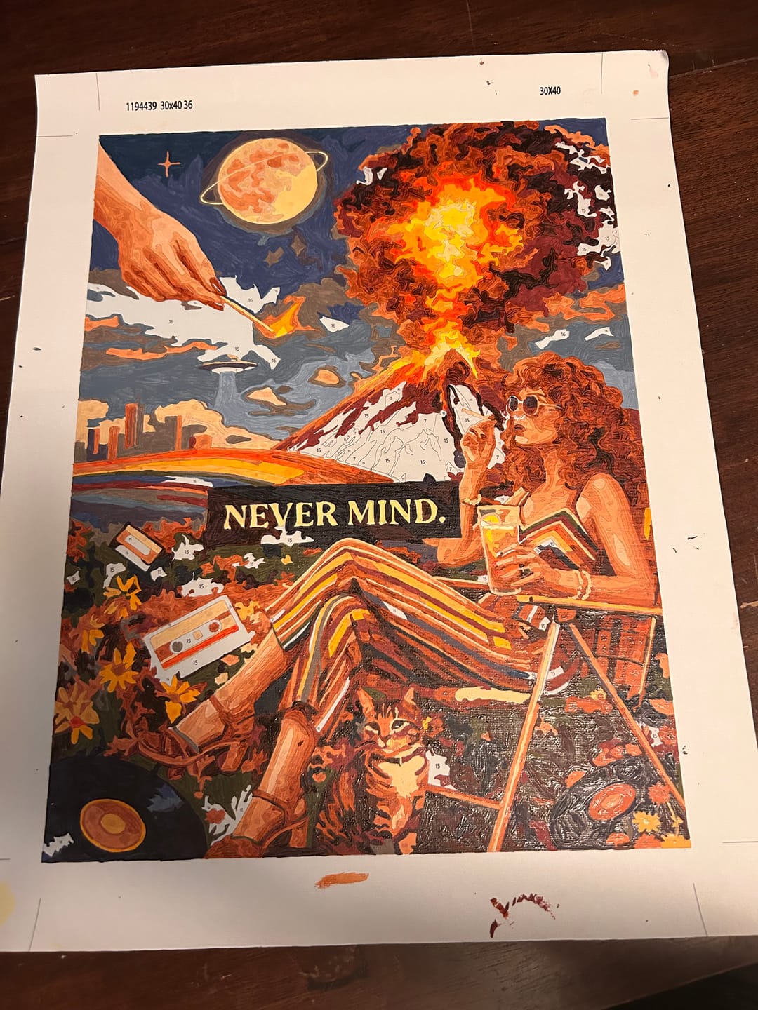 Customer photo review of Never Mind Retro Explosion (Paint by Numbers)