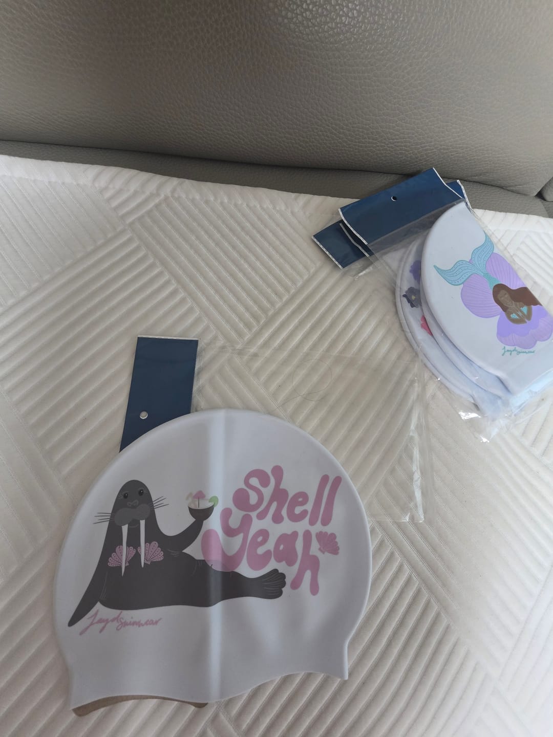 Customer photo review of JAYD Swim Cap - Shell Yeah