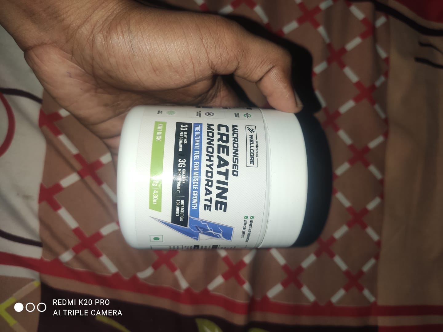 Customer photo review of Wellcore - Pure Micronised Creatine Monohydrate | Kiwi Kick (122g, 33 servings)