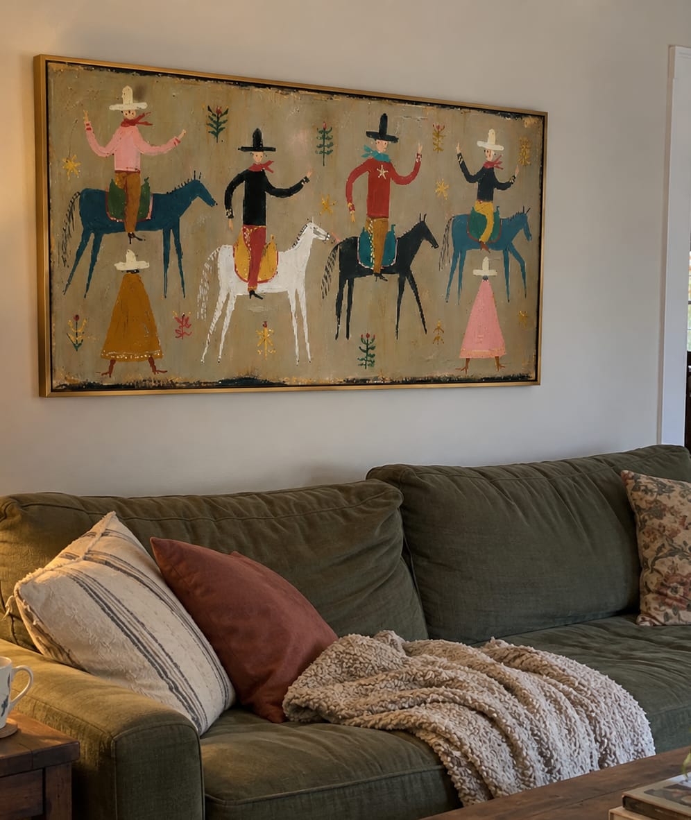 Customer photo review of Prairie Folk-Western Riders and Horses Painting