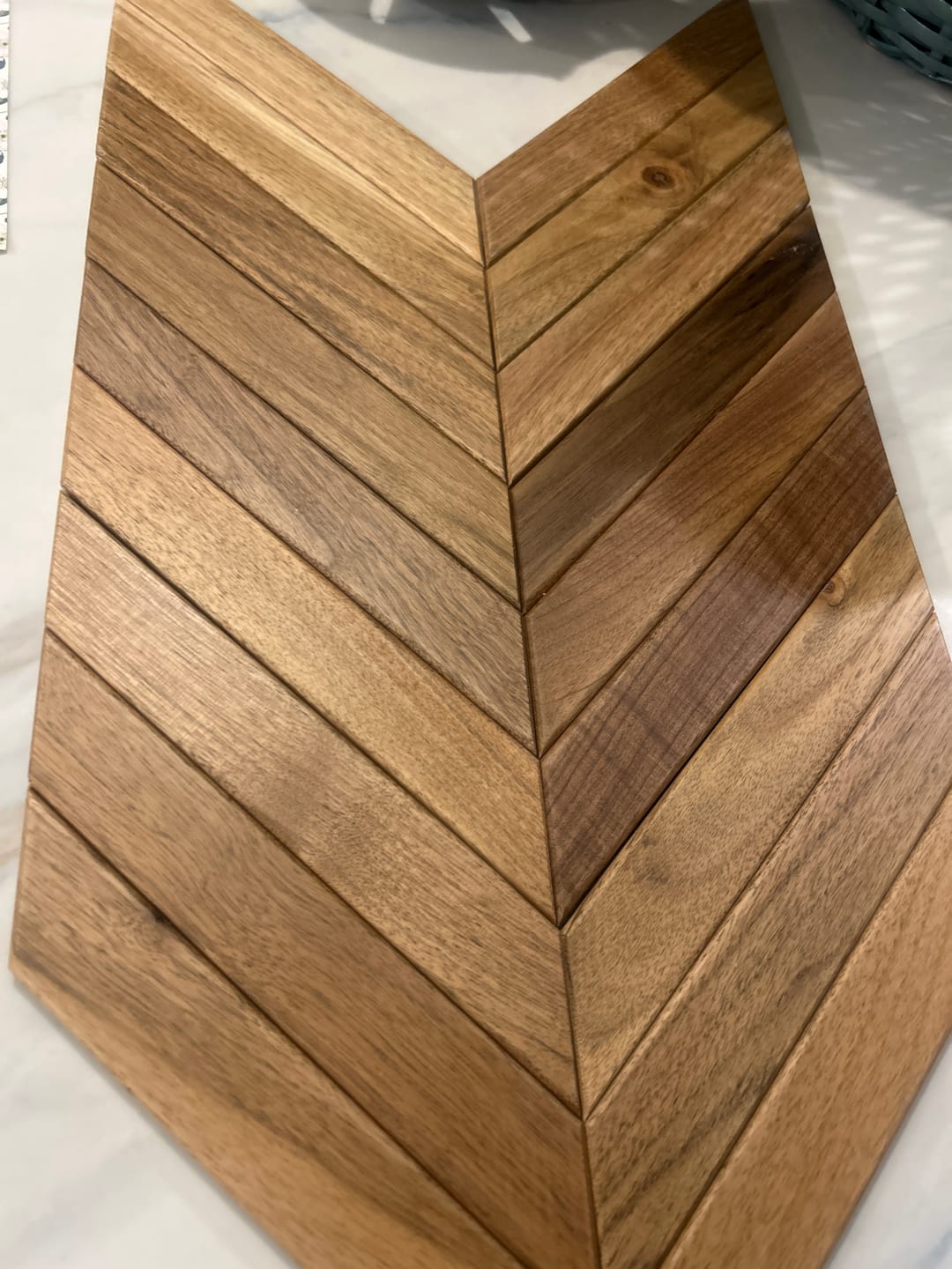 Customer photo review of Natural Walnut Chevron Panels