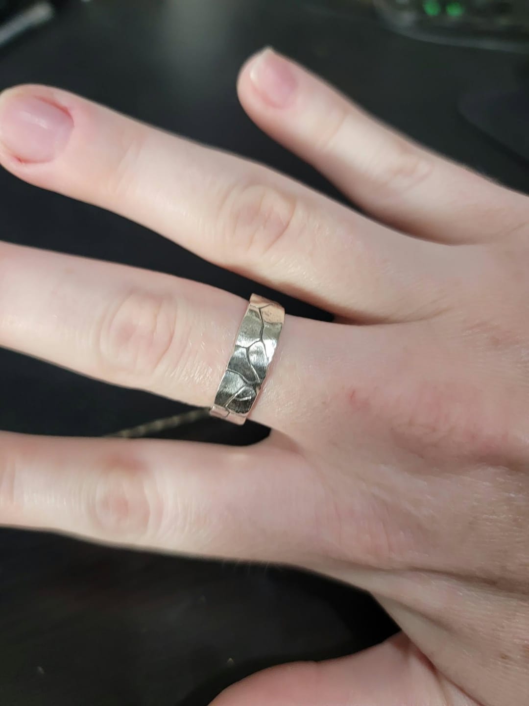 Customer photo review of Cracked Stone Ring