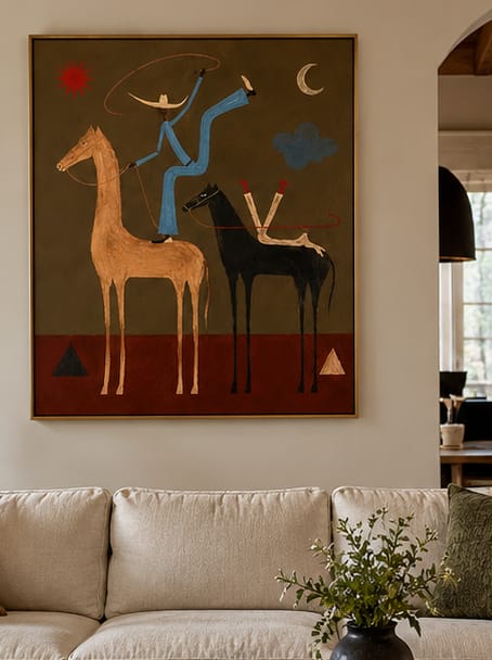Customer photo review of Blue Lasso Riders-Two Horse Painting