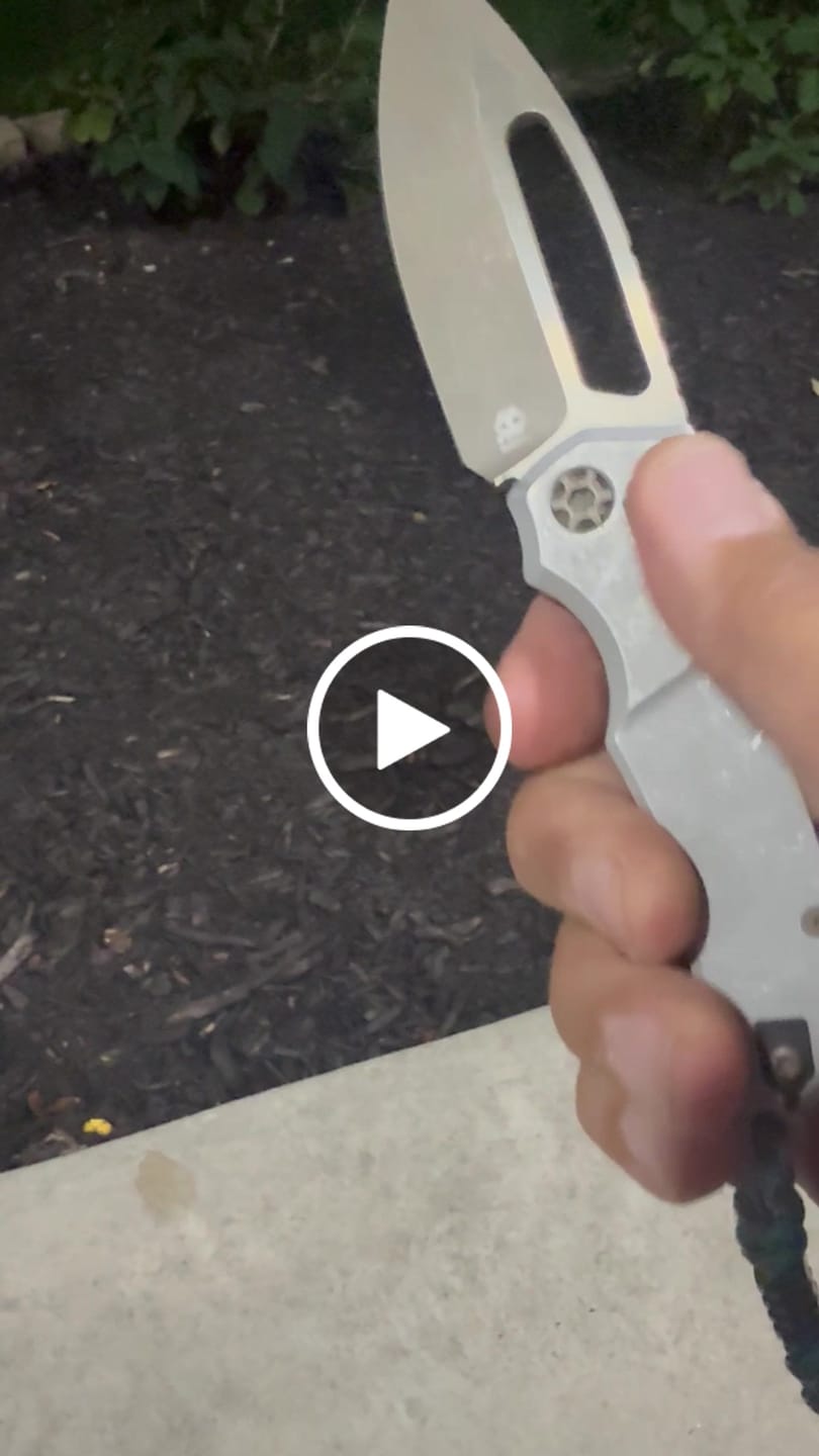 Customer video review of Heretic Blizzard Bronze Koschei Folding Knife - Blizzardworn Aluminum, 3.5" MagnaCut Bronze Drop Point, Crossbar Lock - Made in USA (H061-7A-BLZ)