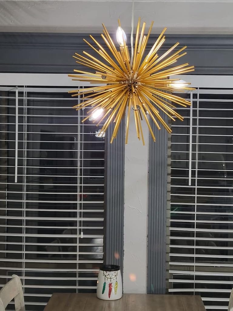 Customer photo review of Gold Spike Chandelier, Iron Frame, 9–12 Lights, 50–72 cm