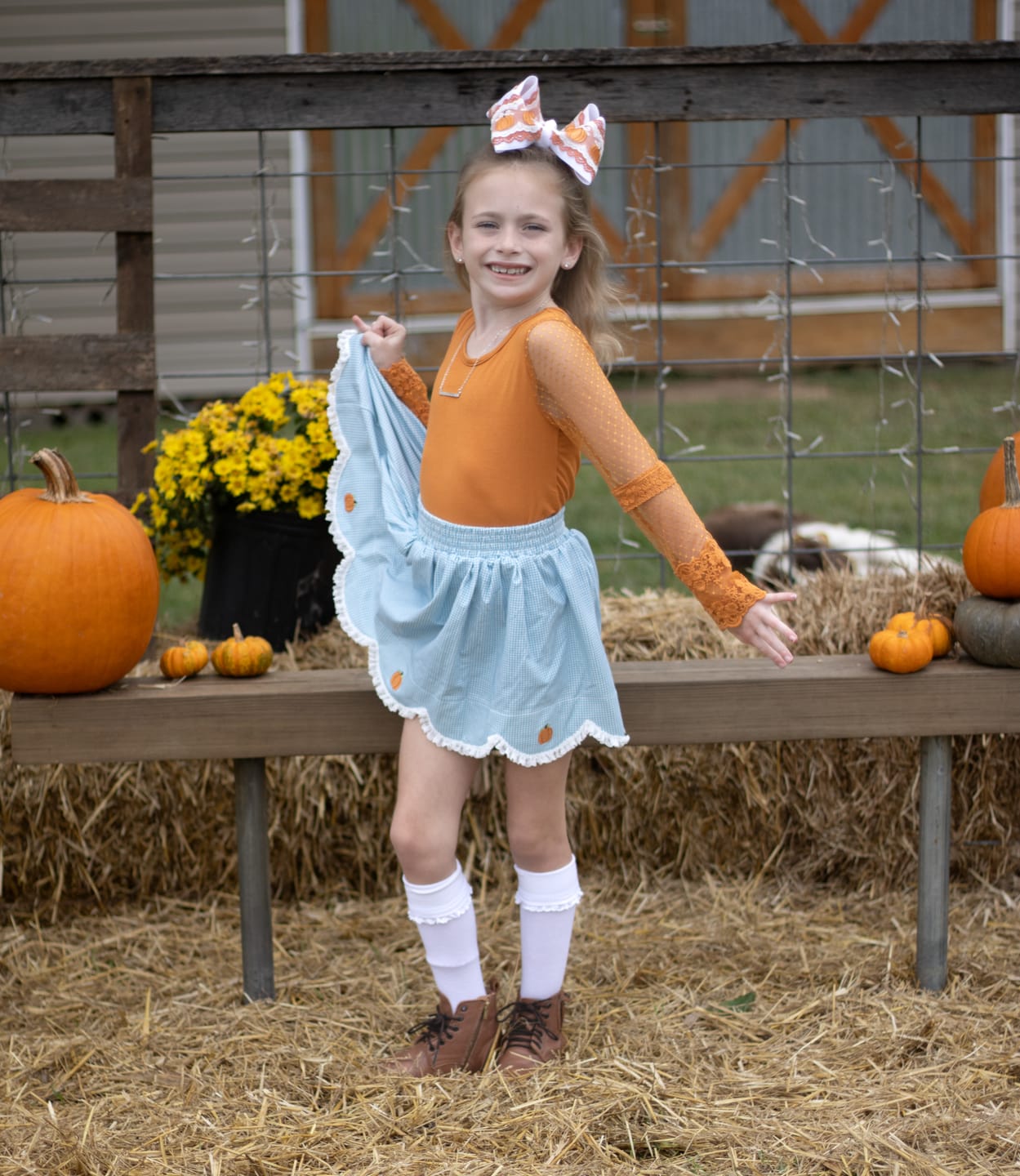 Customer photo review of Scalloped Skort ~ Gingham and Gourds