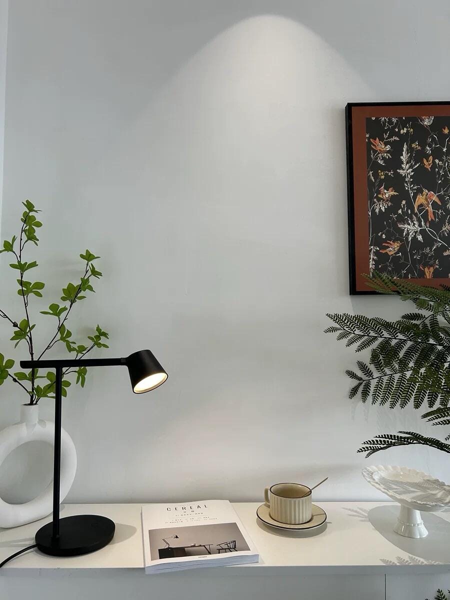 Customer photo review of Modern Table Lamp, Aluminium, Slanted Shade, Switchable Colour LED