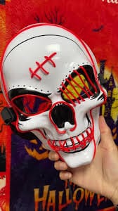 Customer photo review of Halloween LED Skull Mask | Multicolor Light-Up Costume