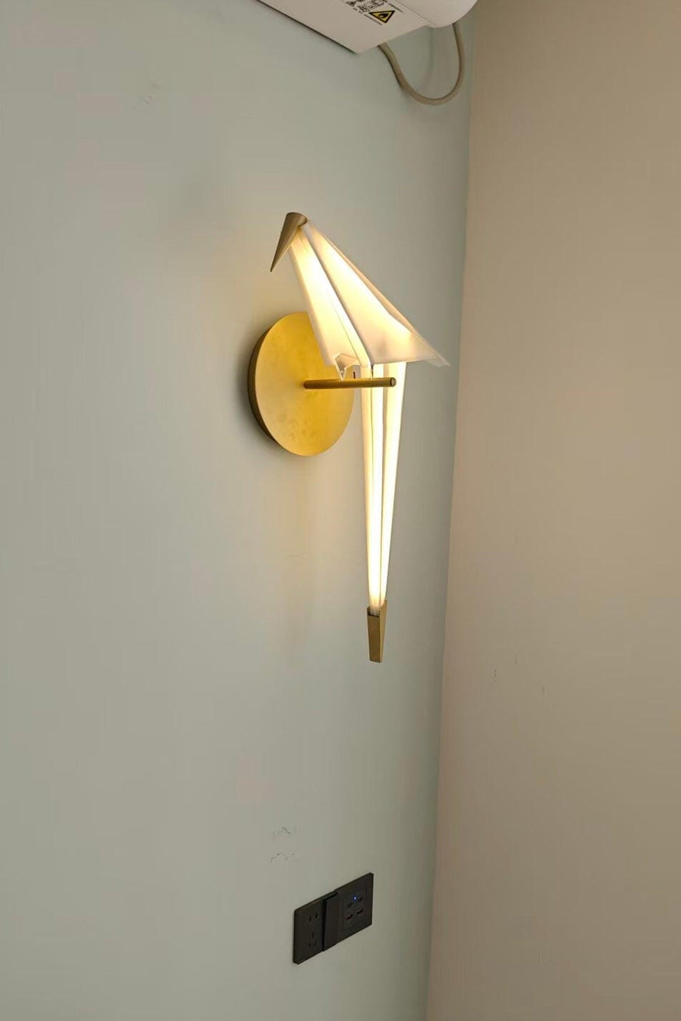 Customer photo review of Wall Light, Gold Bird Shaped Body, Wall Sconce, Integrated LED
