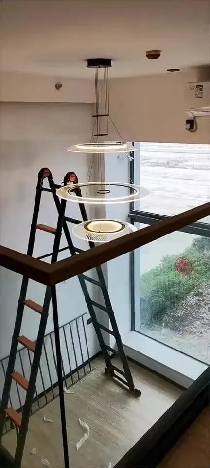 Customer photo review of Gold Ring Chandelier, Dimmable Integrated LED, 38–80 cm
