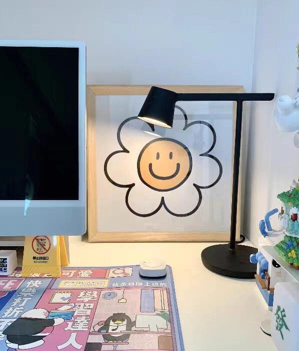 Customer photo review of Modern Table Lamp, Aluminium, Slanted Shade, Switchable Colour LED