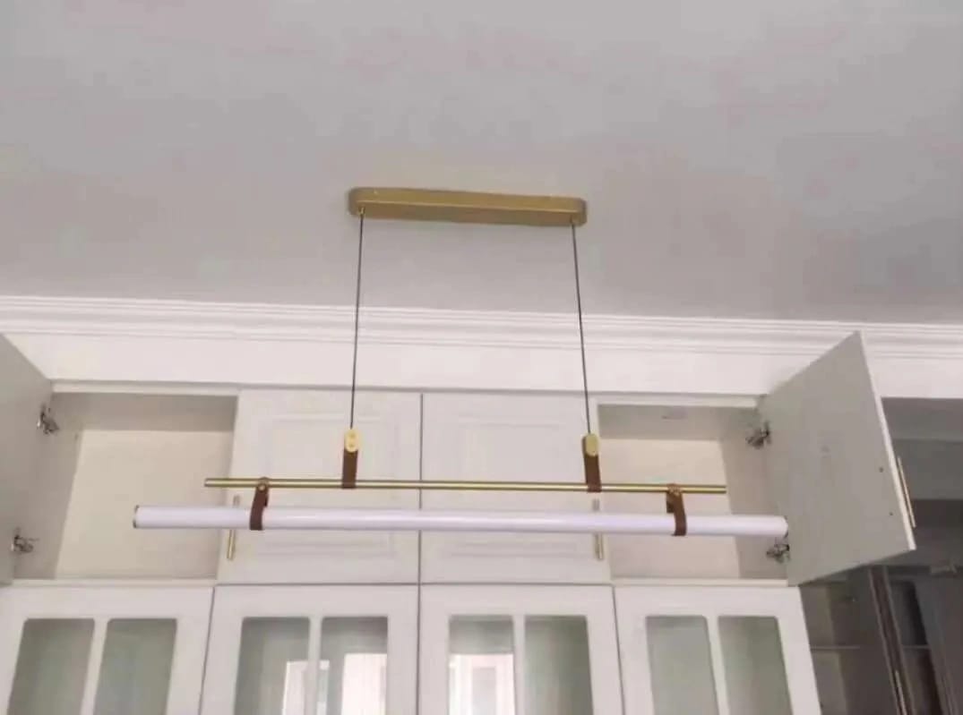 Customer photo review of Glass Tube Chandelier, Slim Aluminium, Integrated LED, 80–115 cm