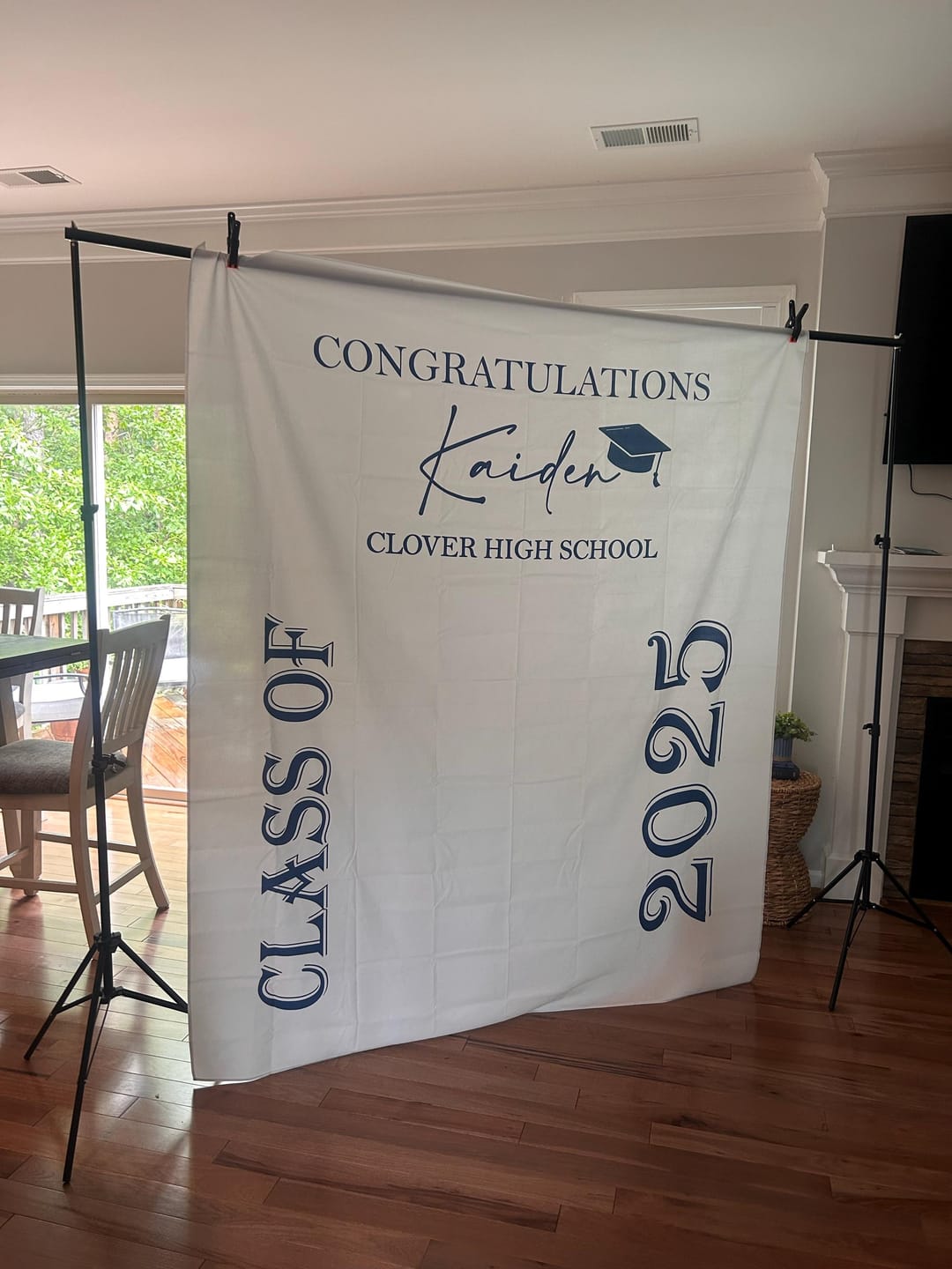 Customer photo review of Custom Class of 2025 Graduation Party Banner, Graduation Backdrop 2025, Personalized Graduation Photo Booth Backdrop, High School Graduation