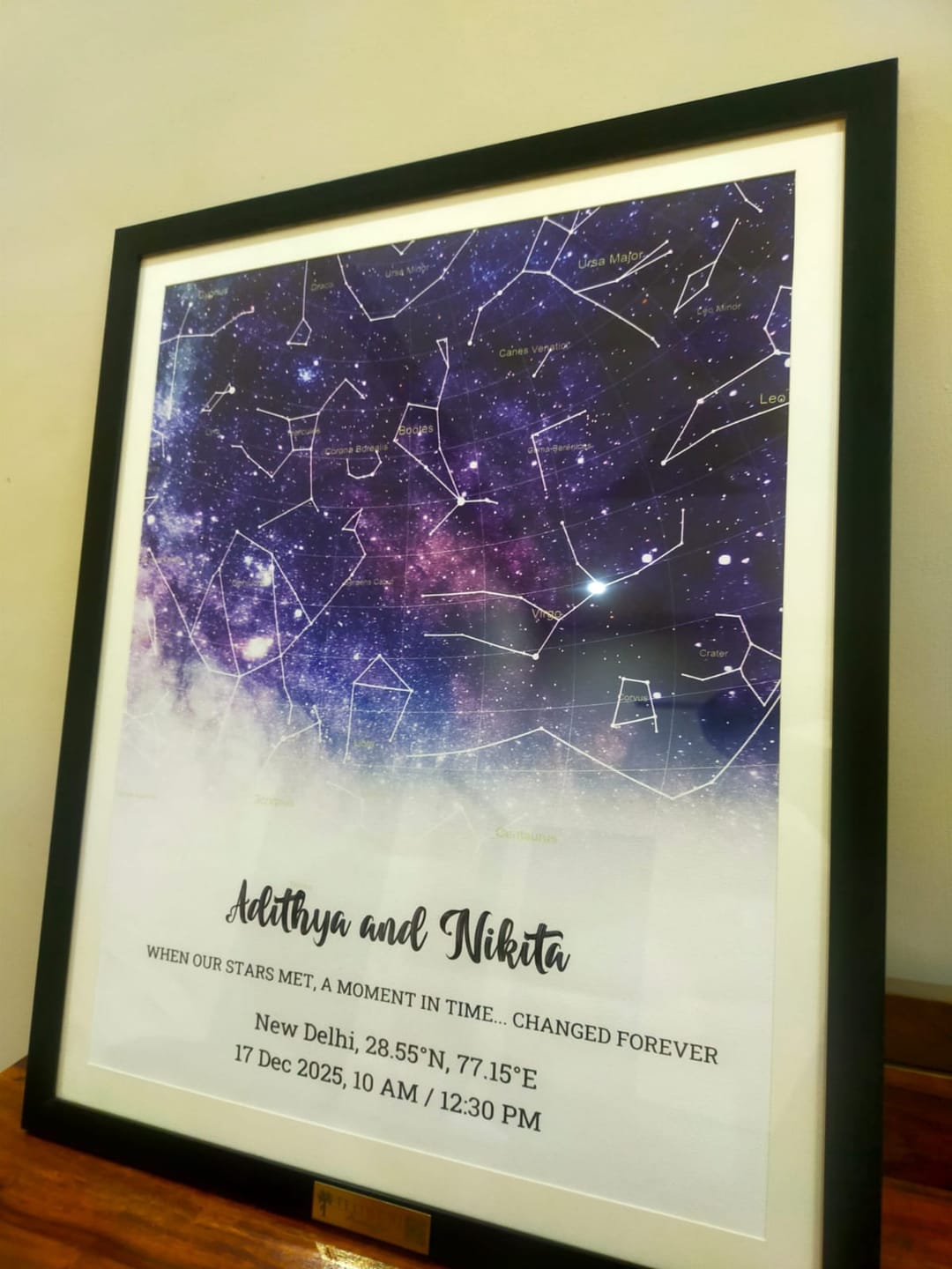 Customer photo review of COSMIC LOVE PERSONALIZED STAR MAP