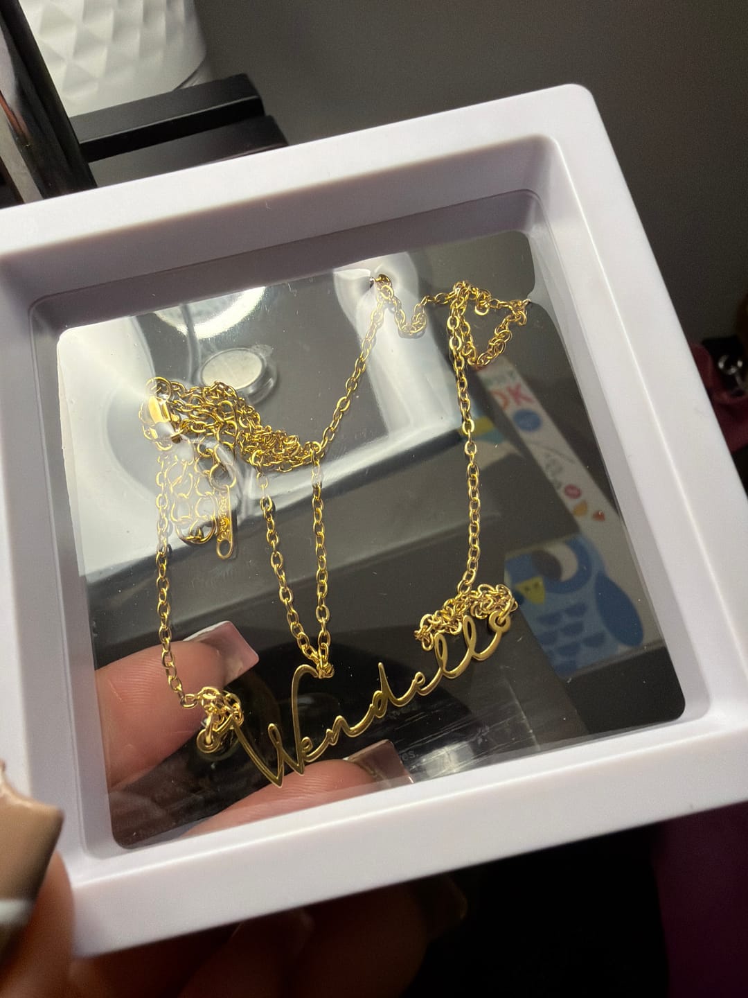 Customer photo review of Mon Petit Name Necklace