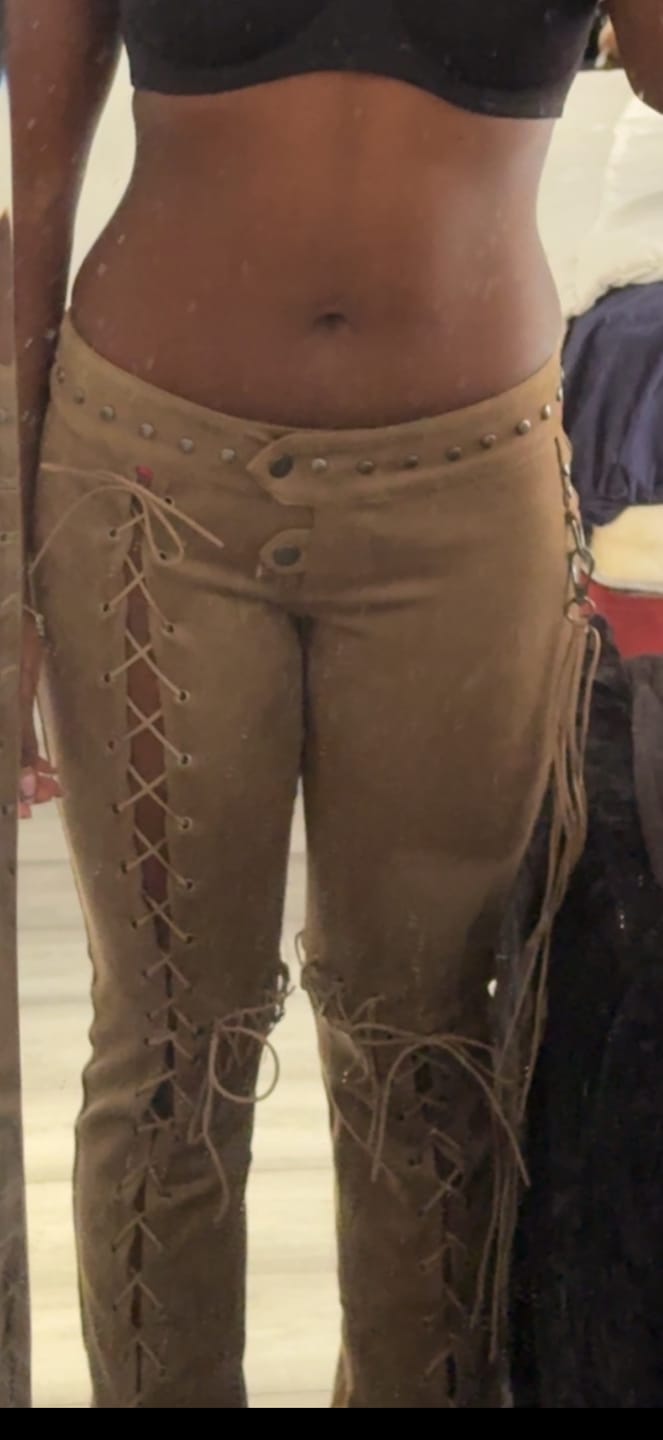 Customer photo review of Vice Pant (Tan Suede)