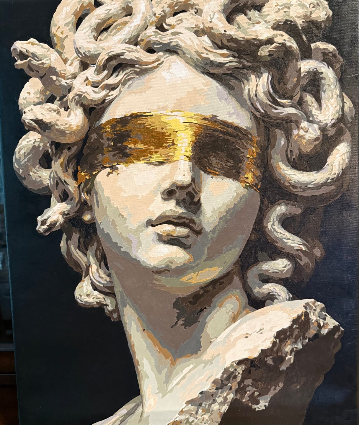 Customer photo review of Blindfolded Medusa | Paint by Number
