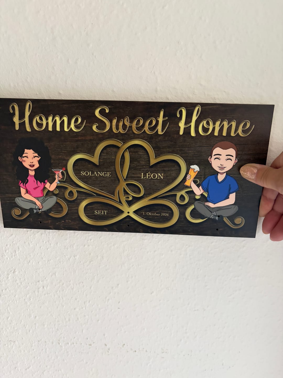 Customer photo review of Home sweet home - Paar-Schlüsselbrett
