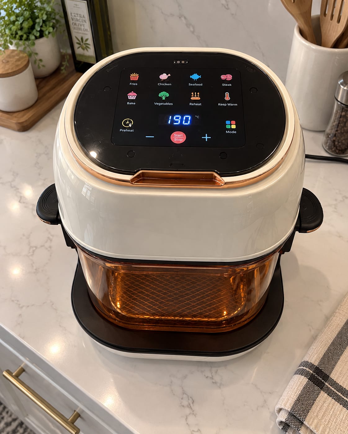 Customer photo review of Premium Glass Air Fryer