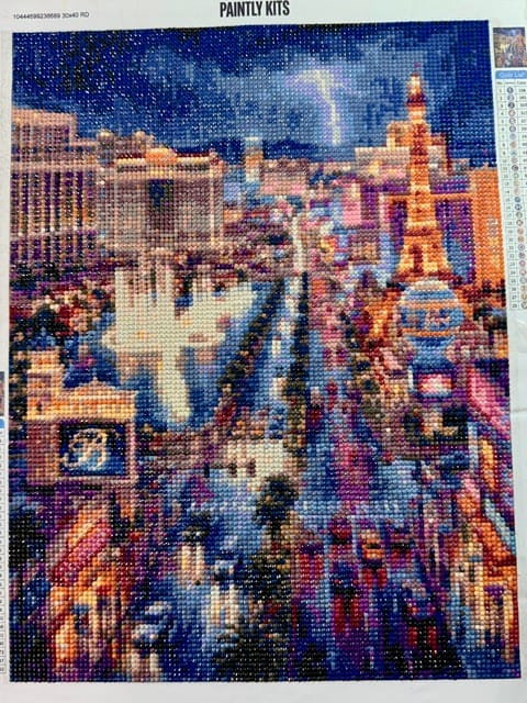 Customer photo review of Las Vegas Strip in Neon Rain (Diamond Painting)
